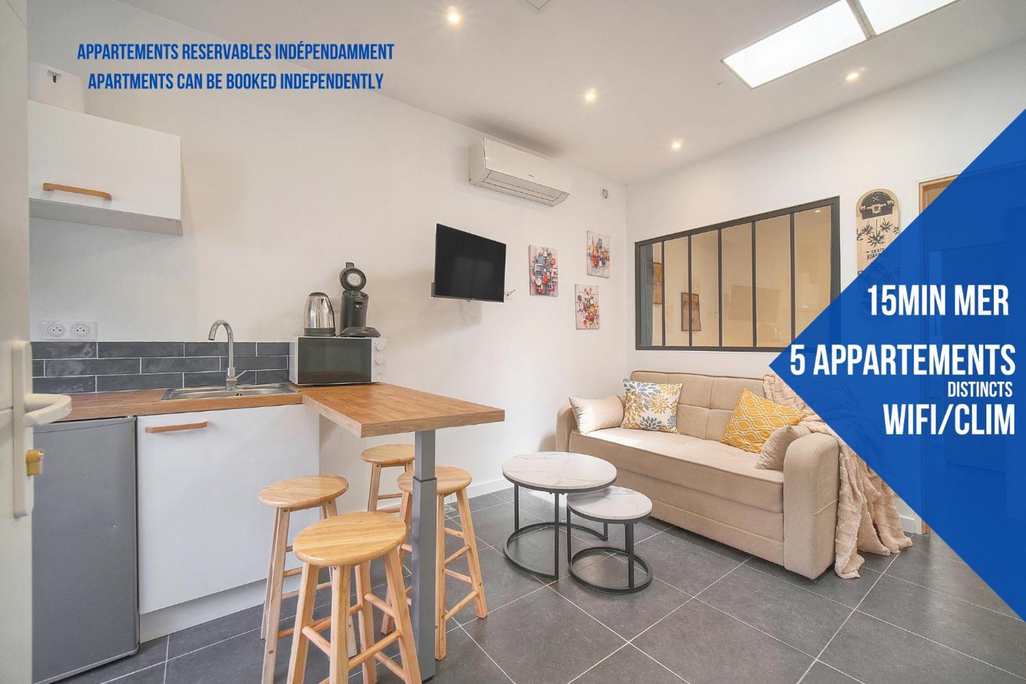 Vca House -5 - 15min Mer- Wifi-clim